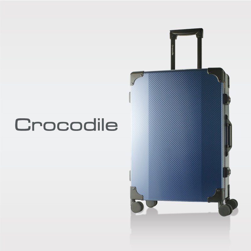 Crocodile 鱷魚皮件 行李箱 碳纖紋窄鋁框箱 含TSA鎖 28吋 0111-07028-09-星宿藍