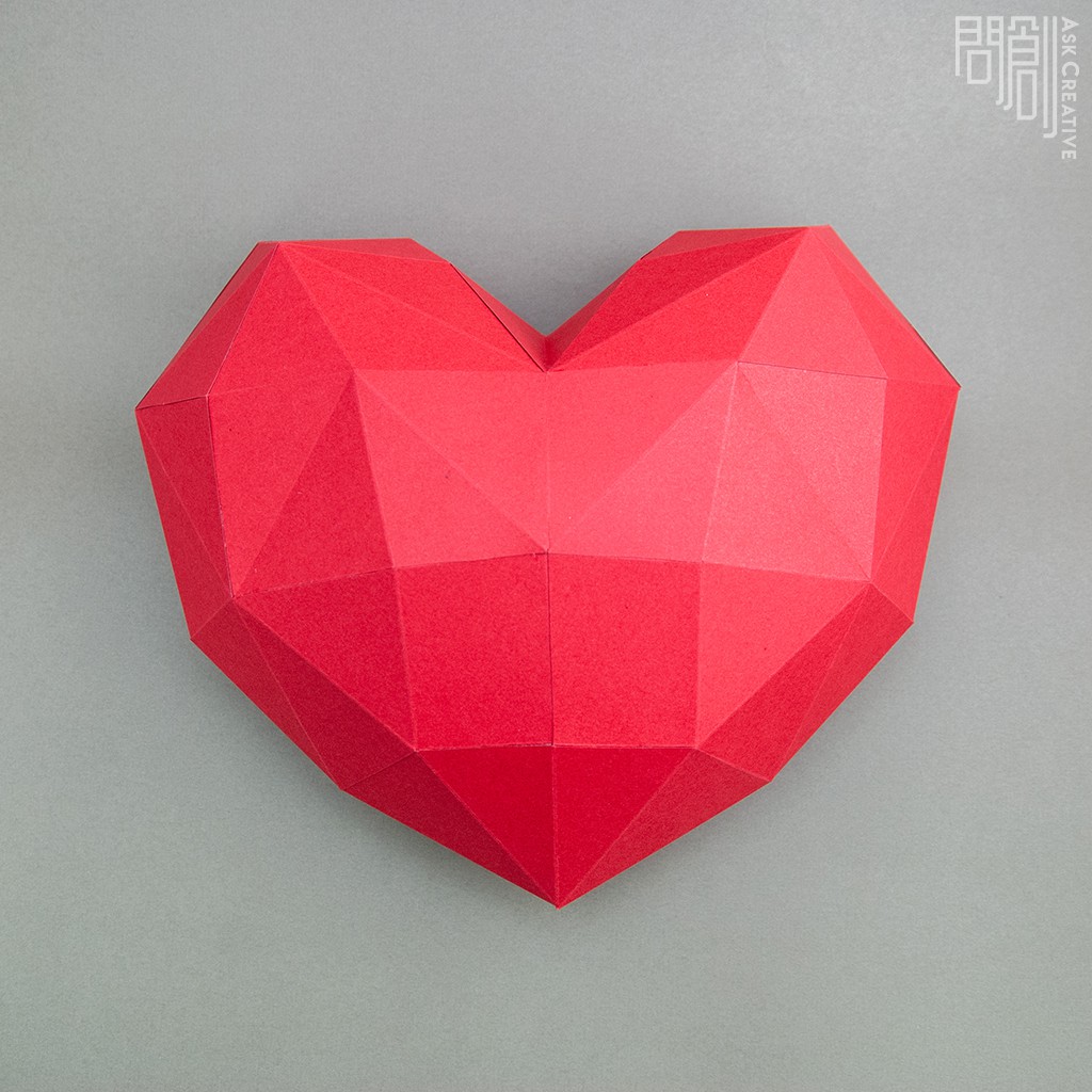 問創設計 DIY手作3D紙模型 禮物 掛飾 節慶系列 - 小愛心壁飾