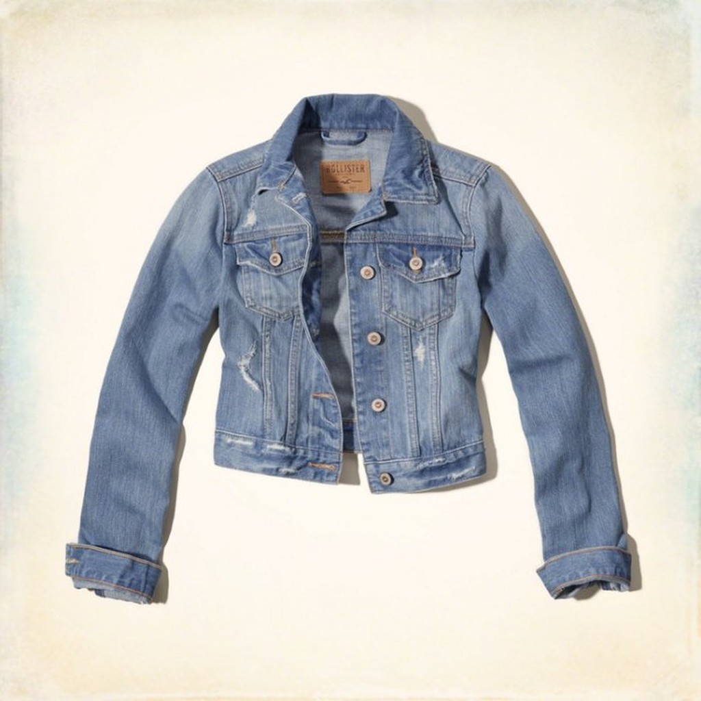 Hollister Pebbly Beach Denim Jacket 經典百搭款 短版牛仔外套 現貨M號