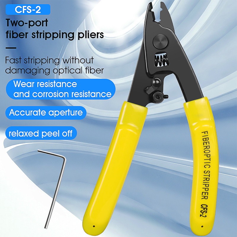 Cfs-2 兩端口光纖剝線燈/鉗子/剝線機FTTH引線玻璃纖維剝線鉗工具