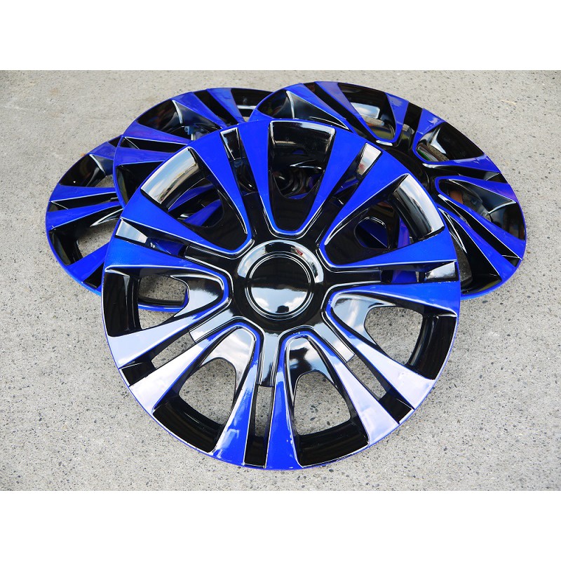 【吉特汽車百貨】藍黑款 改裝亮面款 仿鋁圈樣式 通用型 四片裝 14吋 通用型 輪圈蓋 鐵圈蓋 保護蓋