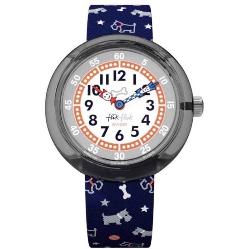Swatch 品牌FlikFlak 瑞士錶 時鐘教學錶  FBNP100  換電池永久免費 男童防水手錶