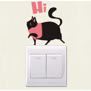 胖黑貓開關貼 創意無限可貼於櫥櫃、 門窗、 冰箱、 平板 、 筆記本