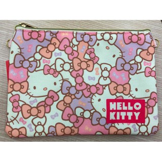 Hello Kitty 收納袋 可觸控 帆布 ㊣版 拉鍊 肩背 萬用包 智慧型手機 化妝包 側背包