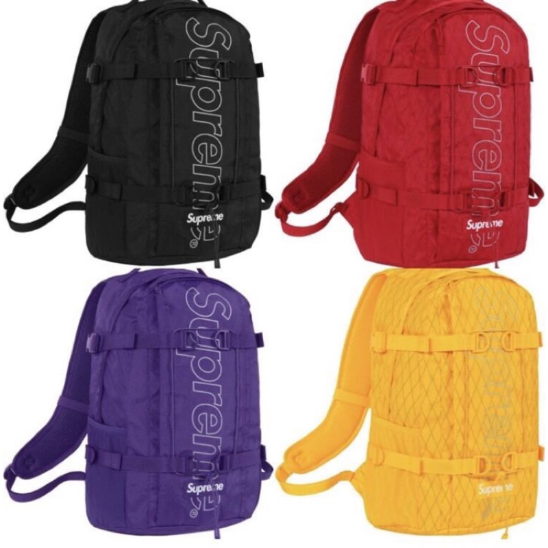剩紫 supreme FW 2018 45th backpack 後背 後背包 紫 紅 logo 3m 反光