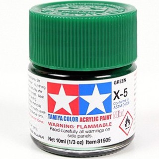 TAMIYA 田宮 81505 模型 耗材 水性漆 X-5 亮光綠 10ml 萬年東海