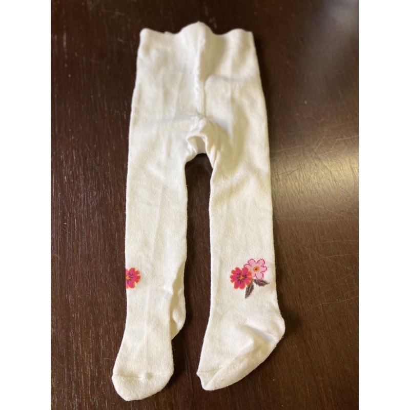 9～12個月寶寶褲襪（白色花樣）