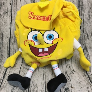 Spongebob 海綿寶寶後背包（斜背/側背/禮物/交換禮物/生日禮物/黃色/絨毛玩具）