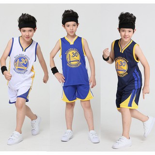 江*NBA童裝 金州勇士球衣兒童 30號 小孩籃球訓練套裝 幼稚園表演服 親子服 兒童運動服飾