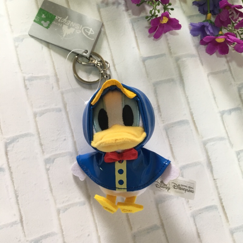 現貨-香港迪士尼唐老鴨穿雨衣、正版、鑰匙圈、現貨