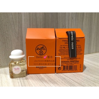 Hermes愛馬仕 絲巾生薑女性淡香精7.5ml/沾式小香水、Twilly Eau Ginger 白色禮帽（橘禮盒包裝）