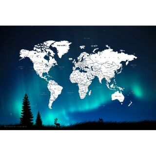世界地圖-極光-borderline版-附3M掛勾+地標圖釘