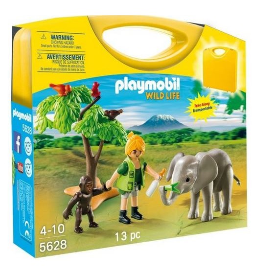BMB Playmobil #5628 動物保育員與野生動物手提盒 (特價)