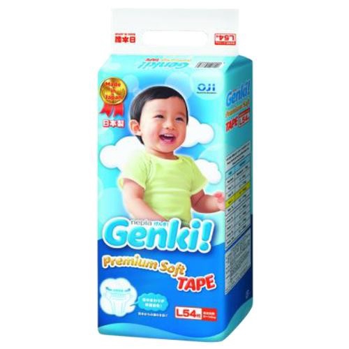 王子 Genki 元氣超柔嬰兒紙尿褲量販特價組(箱)- L(54片/4包)[免運費]