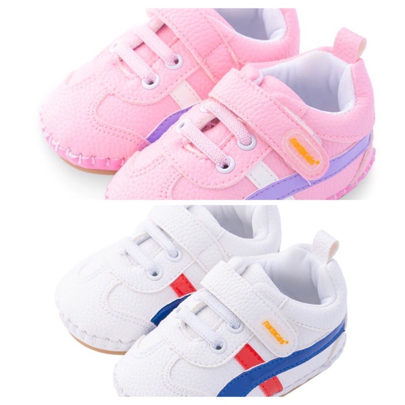 【anne's baby house】【NikoKids】軟Q底手工縫製學步鞋(SG596)白色/(SG597)粉色