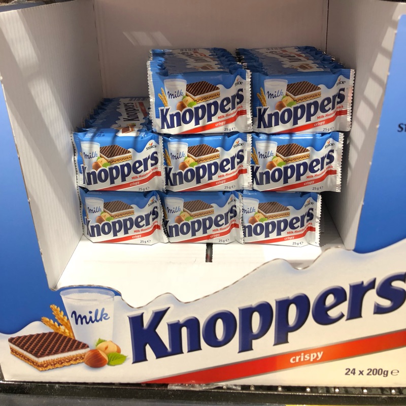 澳洲代購 德國 Knoppers 巧克力牛奶夾心威化餅乾 (8入) $150 數量有限賣完為止