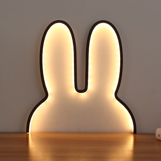 ☞【熱銷】 #現貨 ins專供北歐兒童裝飾創意LED兔子燈創意小夜燈USB插電床頭燈 燈具