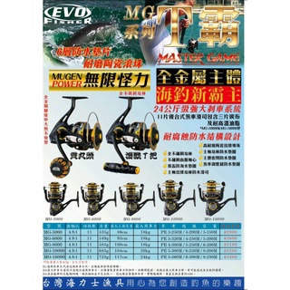 <免運費 > EVO 海力士 T霸 捲線器 T把 貢丸頭 紡車式捲線器 龍膽 捲線器 海釣 船釣 釣魚 鐵板 路亞