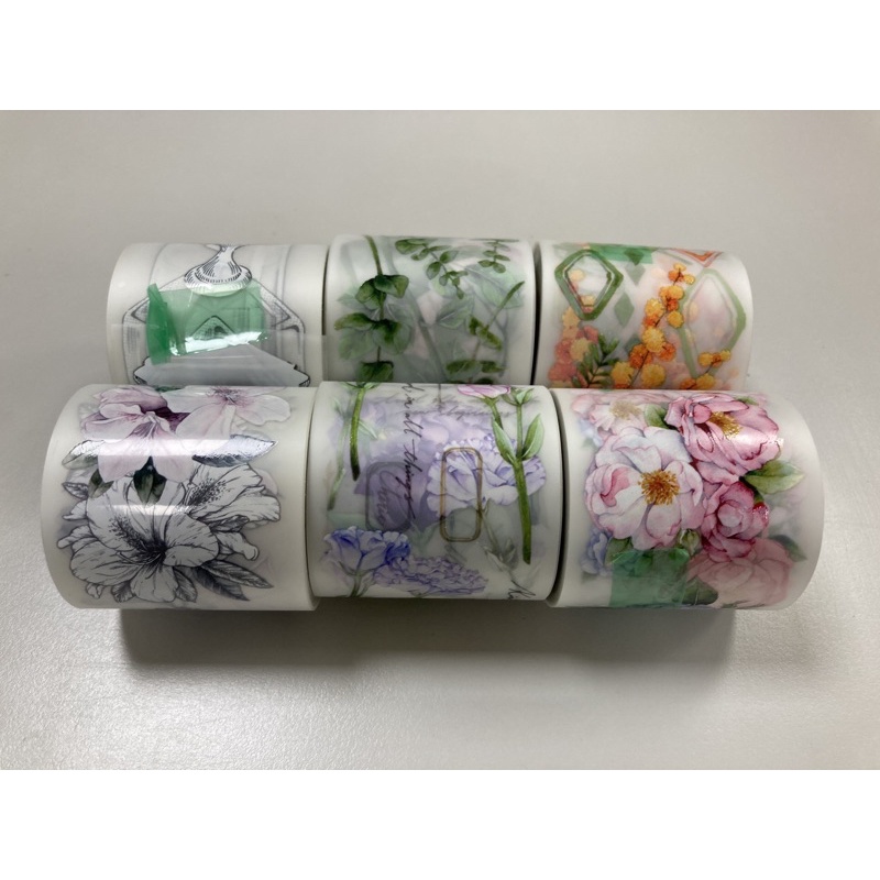 現貨 樂意loi 霧面pet 玫瑰園金合歡桔梗薔薇杜鵑玻璃罩紙膠帶分裝 蝦皮購物
