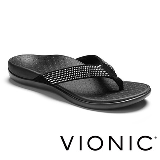 【VIONIC 法歐尼】Islander愛斯蘭登 經典足弓夾腳拖鞋(鑽黑/桃紅)