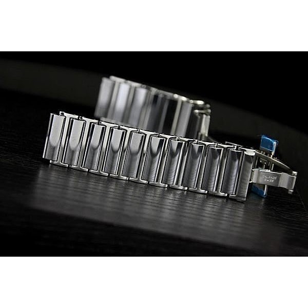 19mm rado風格超值精品超硬鎢鋼帶目不鏽鋼複合錶帶雙按式蝴蝶錶扣
