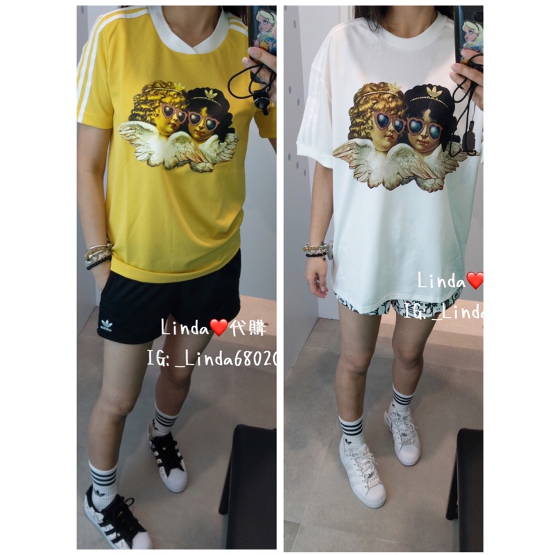 Linda❤️代購現貨Adidas x Fiorucci 短袖小天使三線黃FL4141 白FL4139 | 蝦皮購物