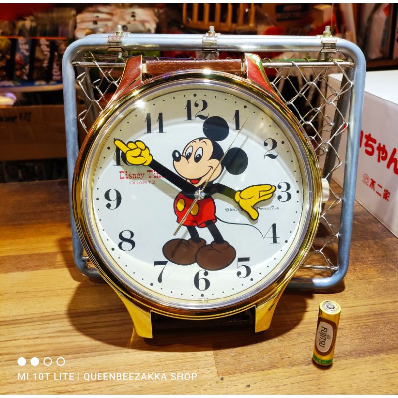昭和 61年 日本製 micky 米奇 巨型 手錶時鐘 功能正常 古董 收藏品 米奇手錶