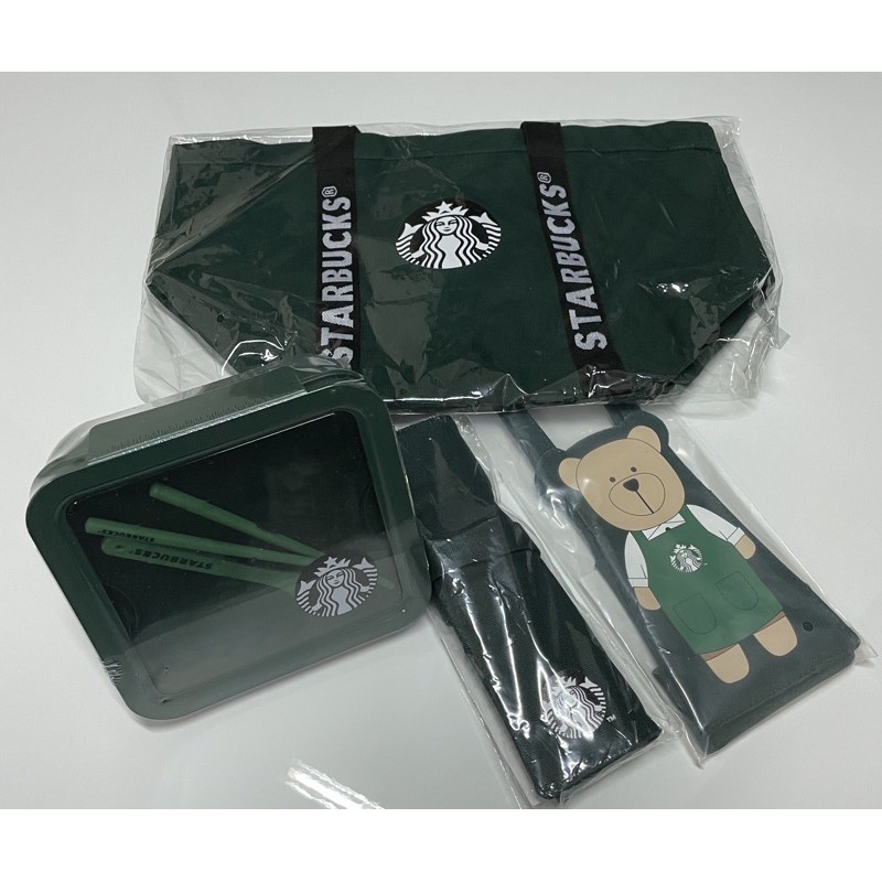 Starbucks 星巴克星生活森林綠提袋、餐具、餐盒系列