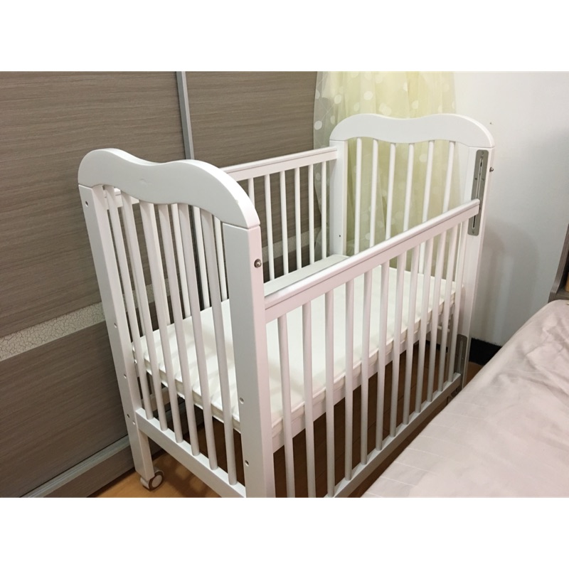 二手 嬰兒床 童心牌 白色 小床