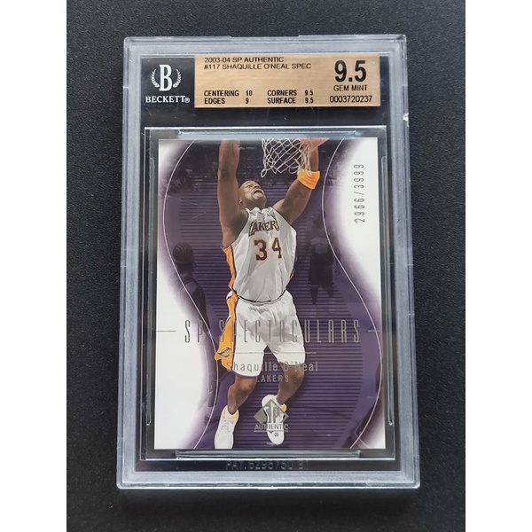 鑑定卡 限量 2003-04 SP Authentic Shaquille O'Neal Oneal #117 BGS