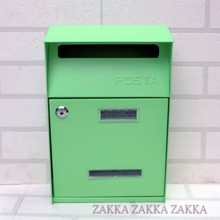 [HOME] 綠色信箱 POST 超取限2件信箱 馬卡龍綠雙投信口鍛鐵信箱、意見箱
