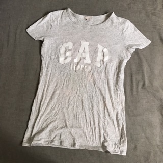 二手 GAP logo短袖T恤 運動上衣 灰 白 xs