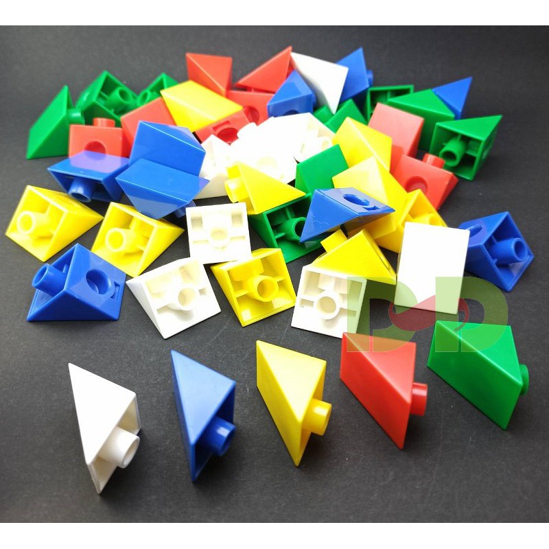 小荳荳 積木 2公分 三角形 連接方塊 50個裝  (商品金額滿百元才出貨) 遊思樂 USL 台灣製 數學教具