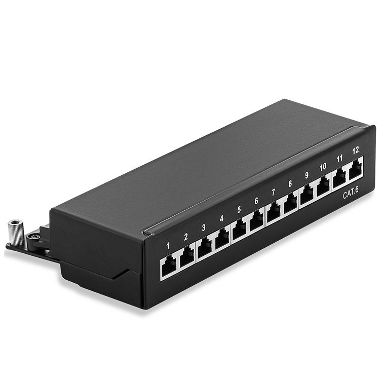 Linkwylan 網絡 12port Cat6 6A 跳線面板 12 端口屏蔽桌面 RJ45 至 LSA 打孔型壁掛式