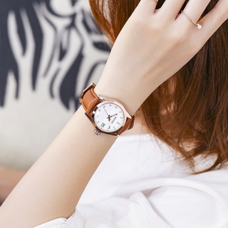 香港guou古歐手錶歐美時尚水鑽刻度帶日曆石英錶盤女款皮帶手錶女