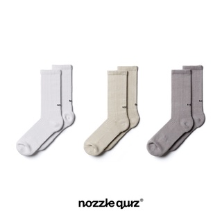 { POISON } NOZZLE QUIZ ESSENTIAL CREW PLAIN SOCKS 高品質羅紋運動休閒襪