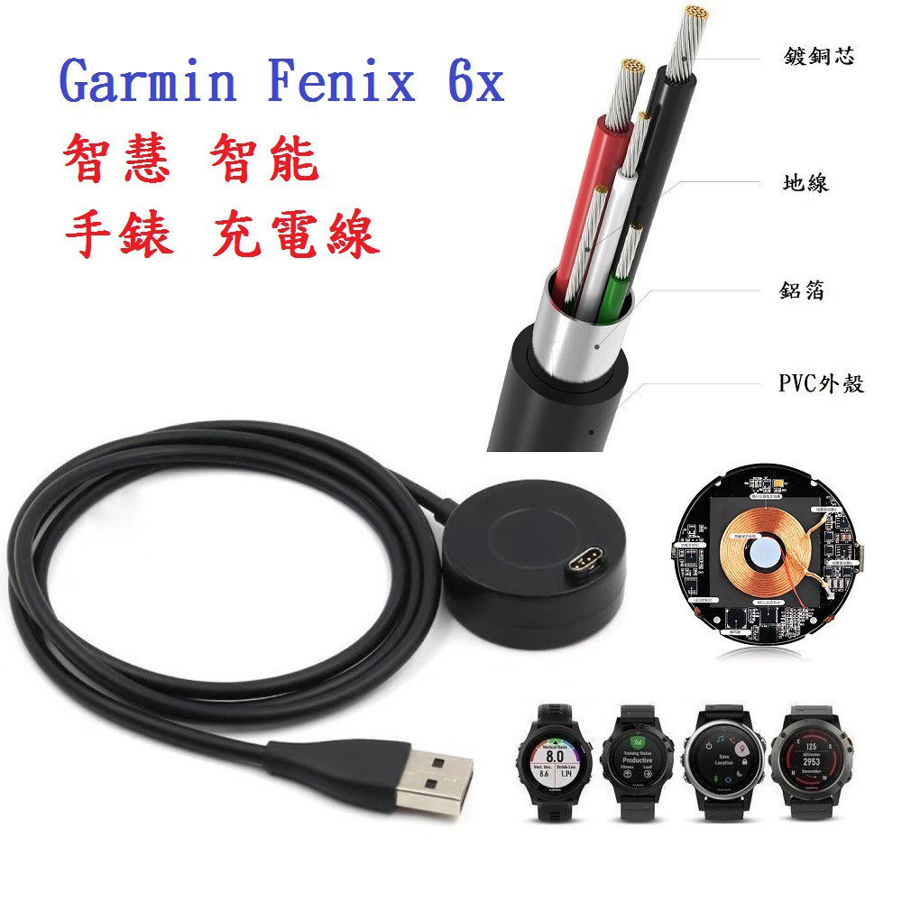 【圓盤充電線】Garmin Fenix 6x 智慧 智能 手錶 充電線 電源線 充電器