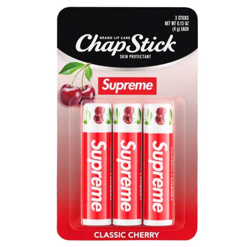 SUPREME SS22 CHAPSTICK 櫻桃口味 護唇膏 / 潤唇膏 (一組3入) 化學原宿