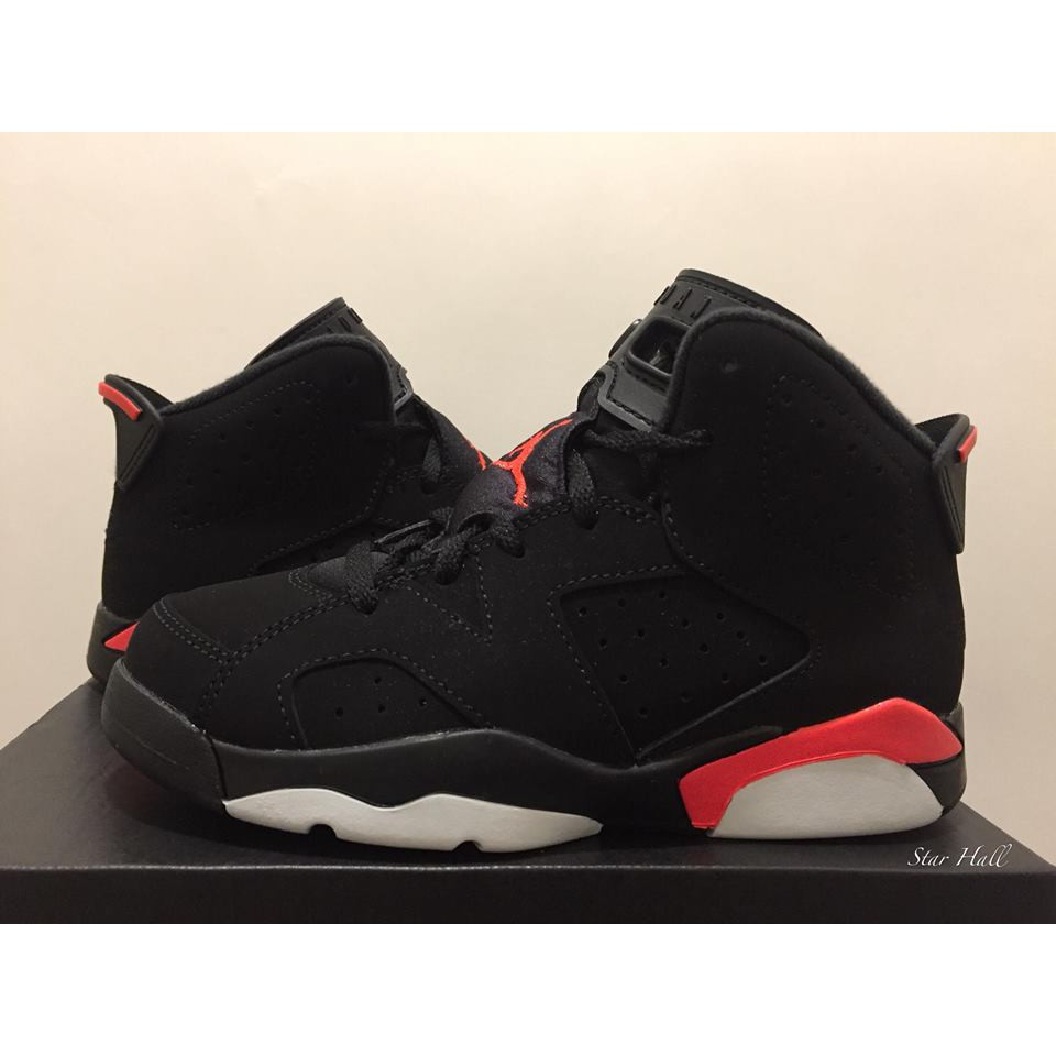 AIR JORDAN 6 RETRO (PS) 黑紅 大魔王 老屁股 中童鞋 384666-060