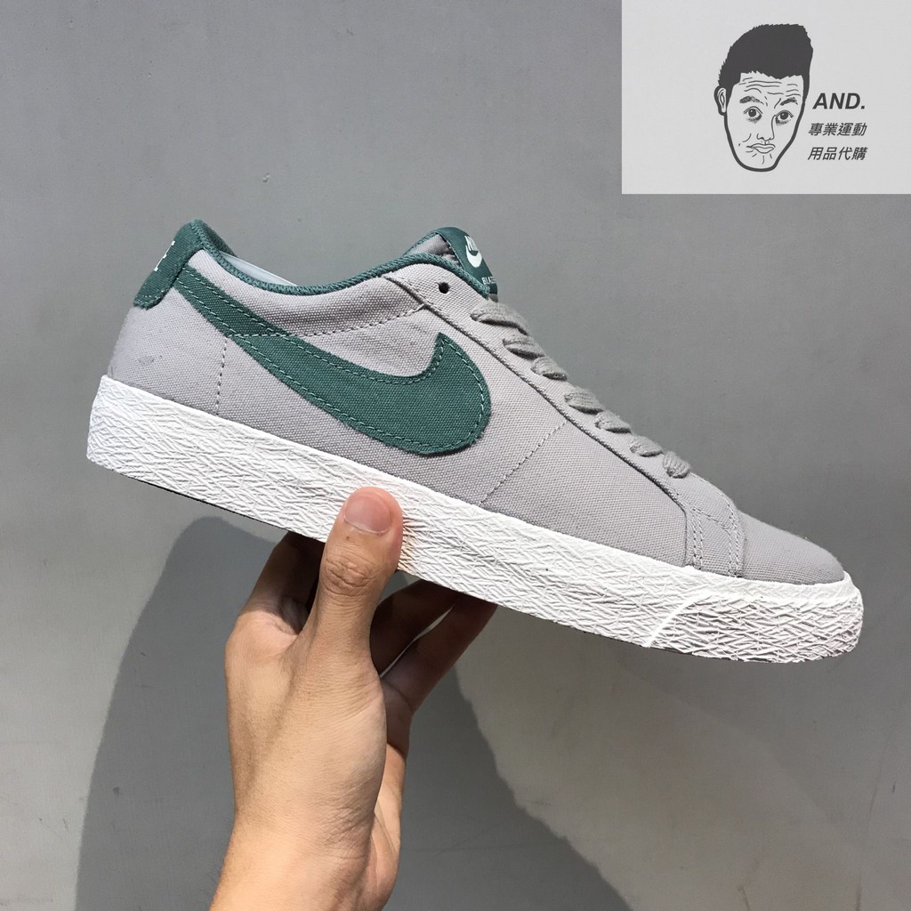 【AND.】NIKE SB BLAZER ZOOM LOW CNVS 灰綠 硬底 復古穿搭 男女款 889053-002