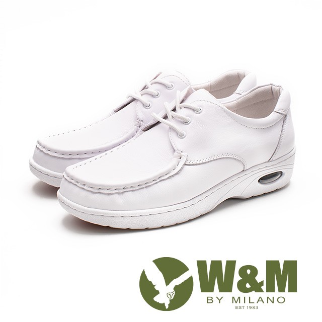 W&amp;M 皮質氣墊彈力綁帶護士鞋 女鞋 - 白(另有黑)