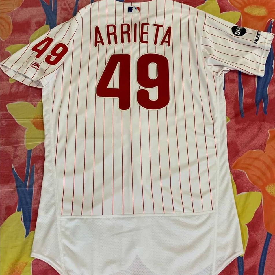 MLB費城費城人隊  Jake Arrieta 2019年比賽實戰球衣(8W8L 4.64ERA IP135.2)