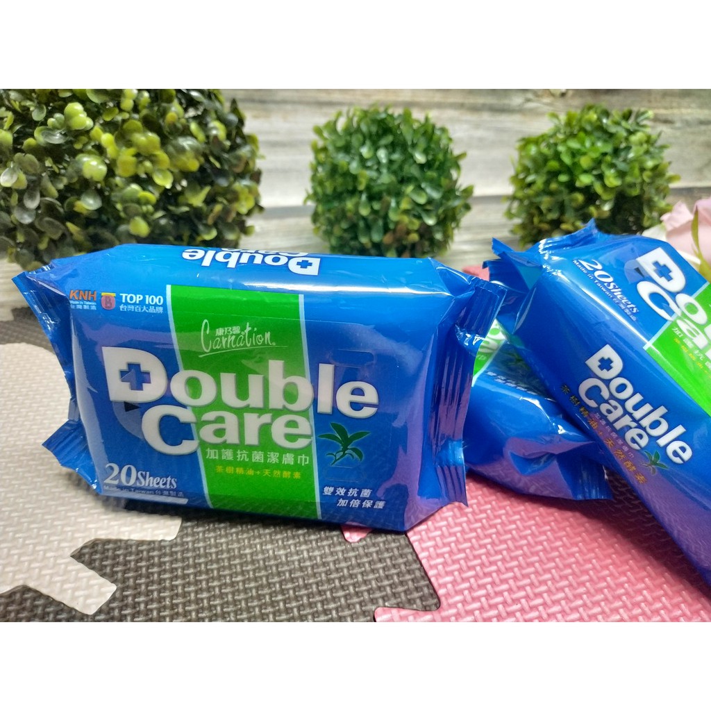 【盒子女孩】~現貨~康乃馨Double care 加護抗菌濕紙巾(20抽)