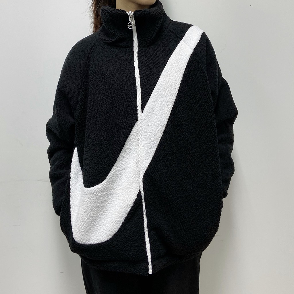 NIKE NSW SWSH JKT REV SHERPA 女款 大勾 雙面 毛毛 防風外套 CI8938-010