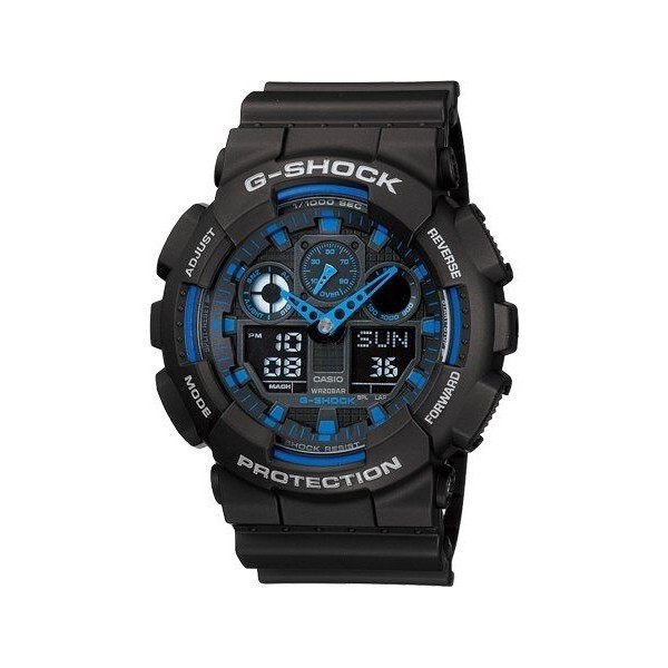 附發票 台灣卡西歐公司貨【時間光廊】 CASIO 消光 黑藍 G-SHOCK 抗震 GA-100-1A2 防水