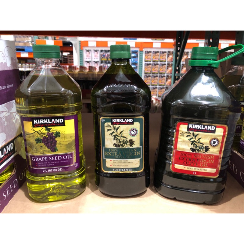 好市多costco代購kirkland 西班牙初榨橄欖油義大利冷壓初榨橄欖油葡萄籽油 蝦皮購物