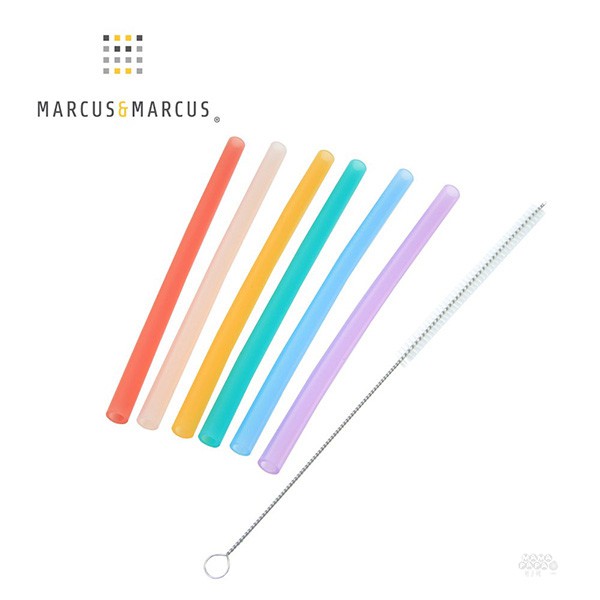 【MARCUS＆MARCUS】動物樂園果凍矽膠吸管7件組