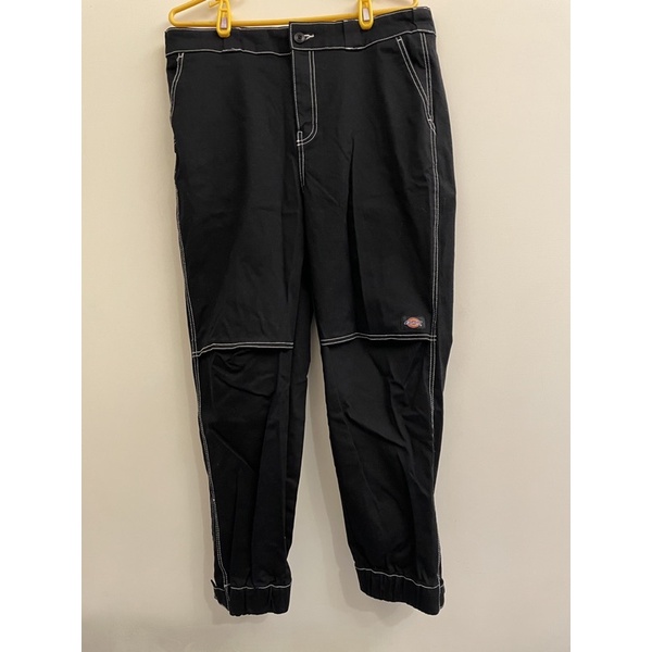 《近全新》Dickies 黑色斜紋彈性腳口 可調節休閒縮口褲 黑色34腰 工裝 工作褲 |DK009414BLK