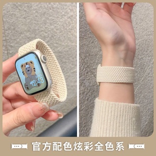【嚴選商品 優先出貨】適用iWatch7/6/5/4代單圈編織蘋果手錶錶帶apple watch彈力尼