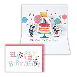 【莫莫日貨】日本進口 hallmark 正版 迪士尼 米奇 米妮 立體燙金 生日卡 卡片 賀卡 16193